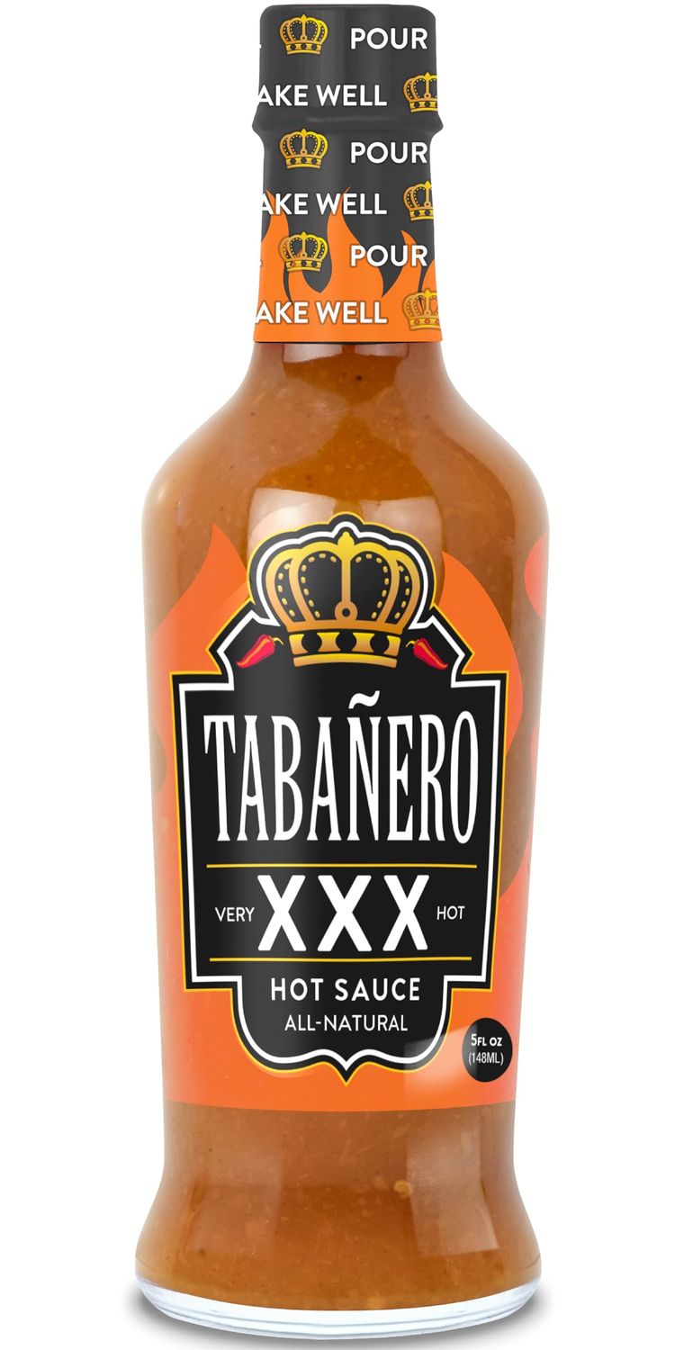 XXX Hot Sauce by Tabaero, Gourmet, Very Hot Chili Sauce, Hot Sauce Gifts, All Natural, Gluten Free, Vegan, Kosher, Made in the USA, 5 oz. Bottle