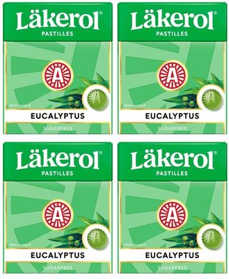 Cloetta Lakerol Eucalyptus Pastilles 4 Boxes of 25g