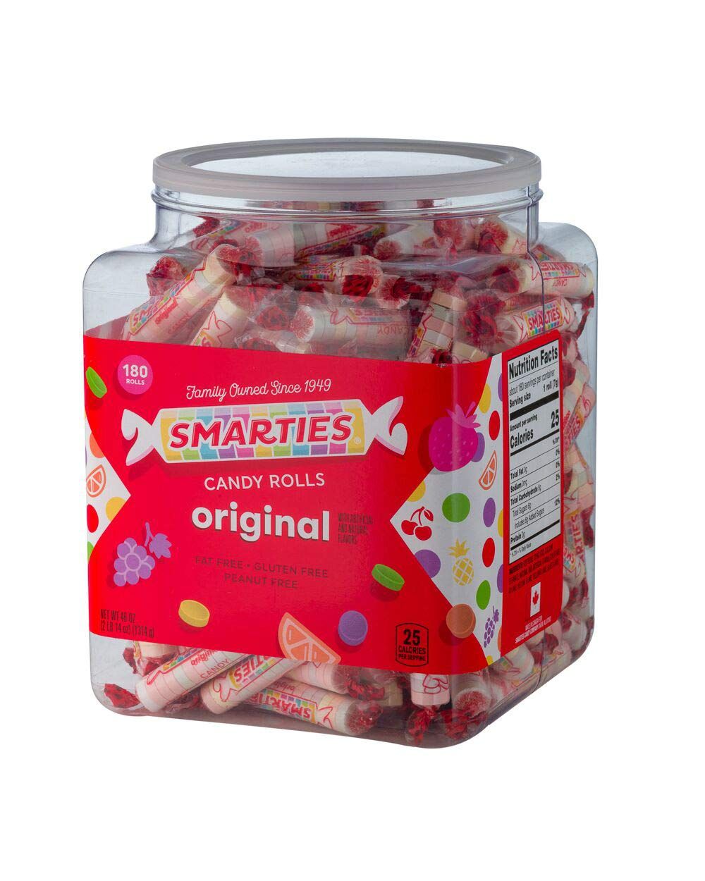 Smarties Candy Rolls 46 Ounce, 180 Count,