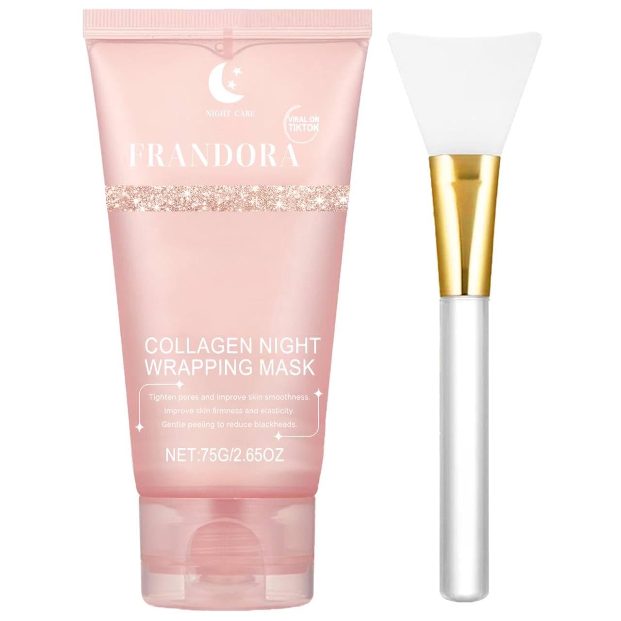 Collagen Overnight Wrapping Peel-Off Facial Mask Pack, Deep Hydration &amp; Firming Night Mask for Youthful, Radiant Skin - Reduces Sagging, Wrinkles &amp; Dullness - Korean Skincare