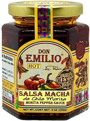 Don Emilio Morita Artisanal Salsa Macha Authentic Mexican Spicy Chili Oil Oil Glass Jar 9 oz