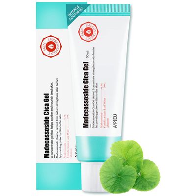 A&#39;PIEU Madecassoside Cica Gel (1.69 fl oz) - for Oily and Sensitive Skin - Helps Soothe Dryness, Redness, Heat Damage, Blemish - Centella Asiatica, Glycerin, Vitamin E
