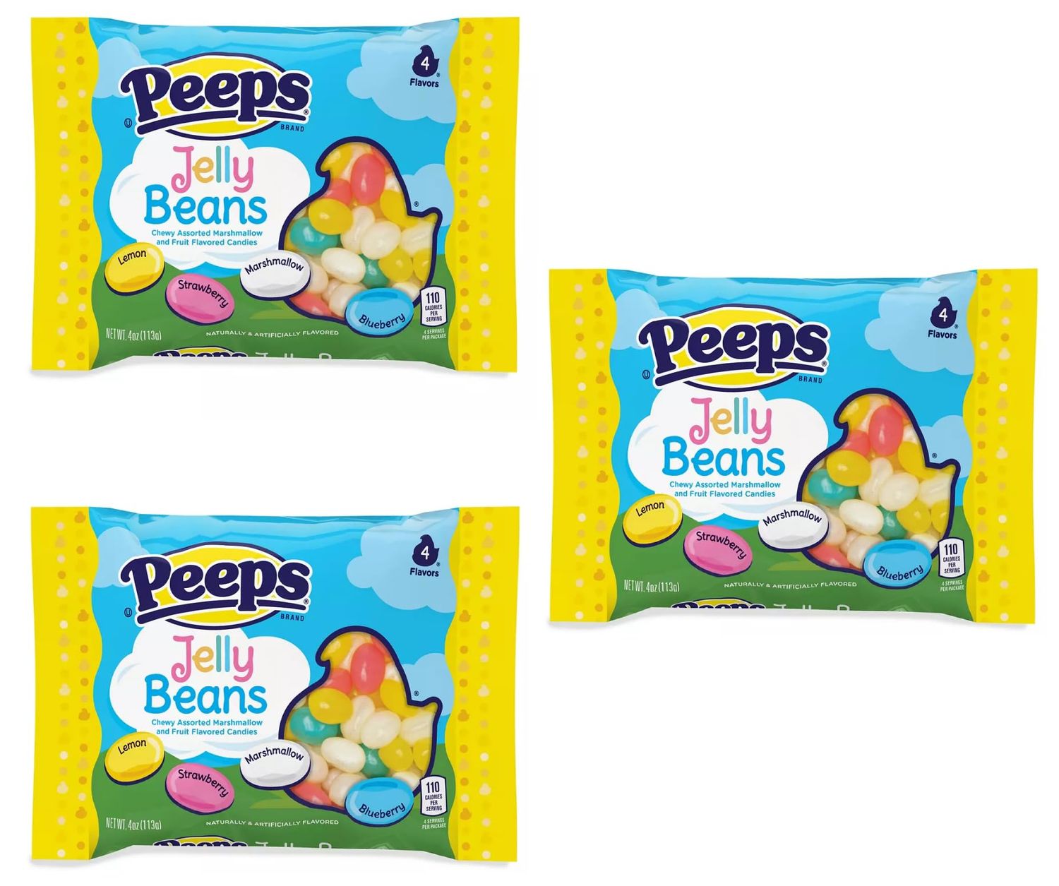 Peeps Jelly Beans - Pack of 3 - Delicious Classic Flavor with a Twist - Smiling Sweets - Fun Treats - Great for Sharing with Friends and Family Anytime