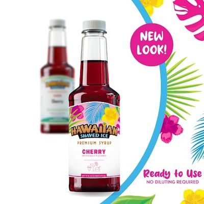 Hawaiian Shaved Ice Syrup Assortment, 3 - 16oz Bottles Of The Most Popular Flavors: Cherry, Grape, Blue Raspberry. Perfect For Shaved ice, Snow Cones, Sodas, Ice Pops, and Slushies. Allergy-friendly