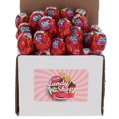 SECRET CANDY SHOP Jolly Rancher Chew-Filled Pops Lollipops Lollies in a Box (Cherry Chew-Filled, Pack of 20)