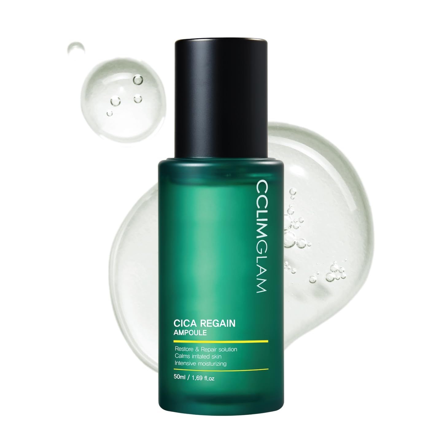 CCLIMGLAM CICA Regain Ampoule 50ml(1.69Fl.Oz), Vegan Soothing Calming Hydrating Facial Ampoule for Sensitive Skin, Clean Beauty, Korean Skin Care
