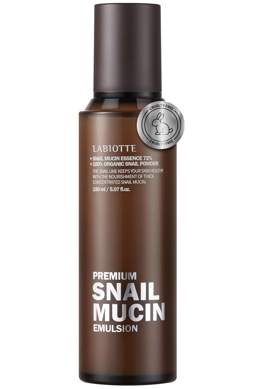 LABIOTTE Premium Snail Mucin Emulsion Korean Skin Care Emulsion for Women &amp; Men w/ 72% Snail Mucin Essence Hypoallergenic Balancing Emulsion Hydrating Moisturizer Emulsion (5.07 fl oz)