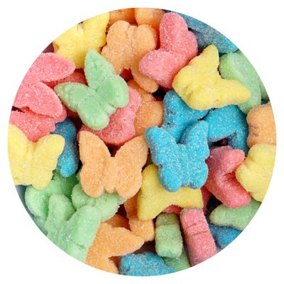 Sour Neon Gummy Butterflies, 1 Pound Bulk Bag, Gummy Candy, The Hampton Candy Company