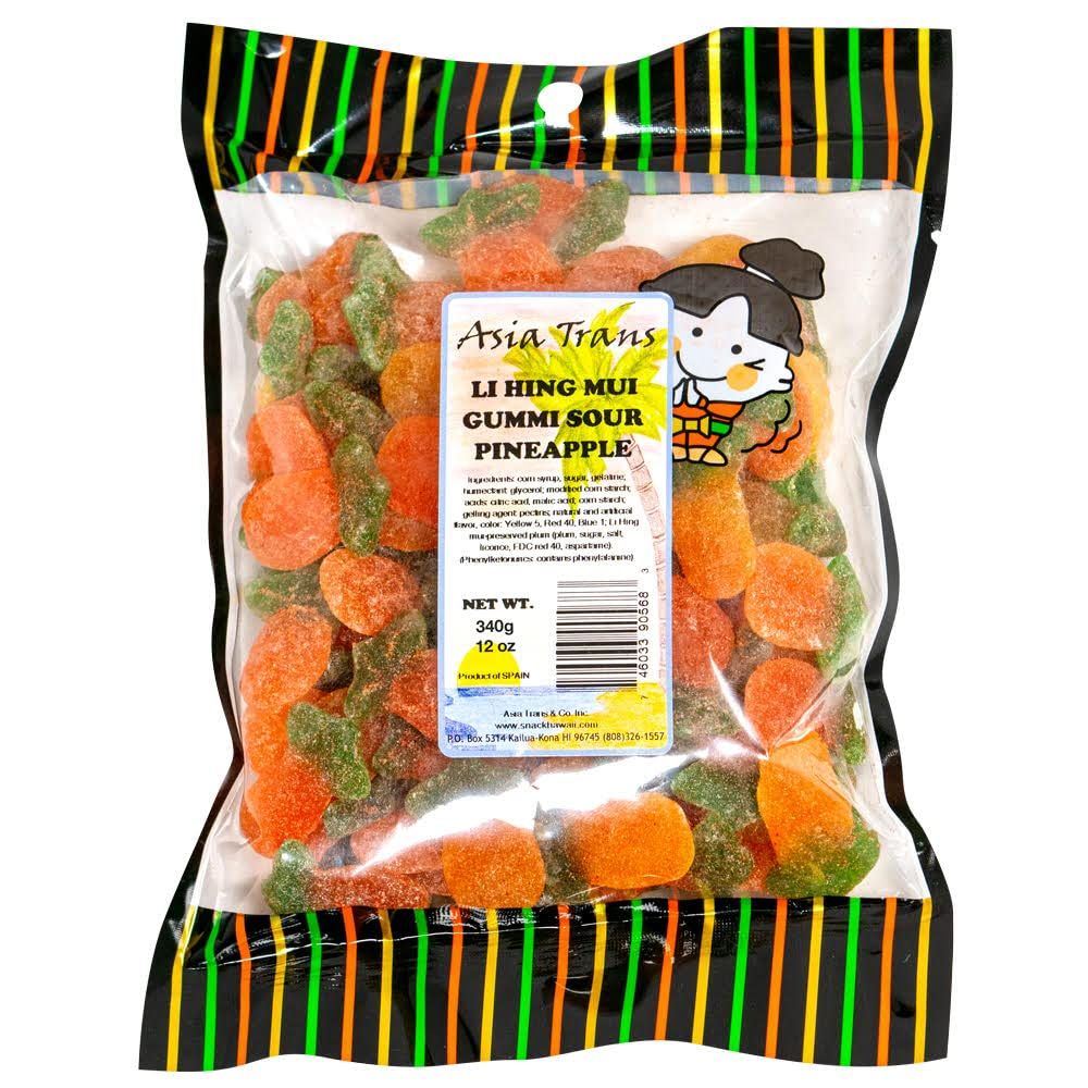 Asia Trans Pineapple Gummies with Li Hing Mui Plum Powder 12oz
