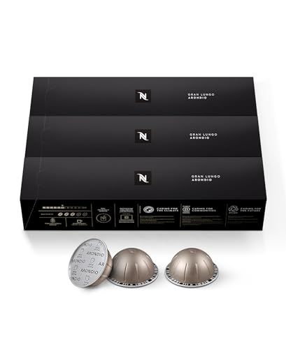 Nespresso Capsules Vertuo, Arondio Gran Lungo Americano, Medium Roast Coffee, 30 Count Coffee Pods, Brews 5.0oz.