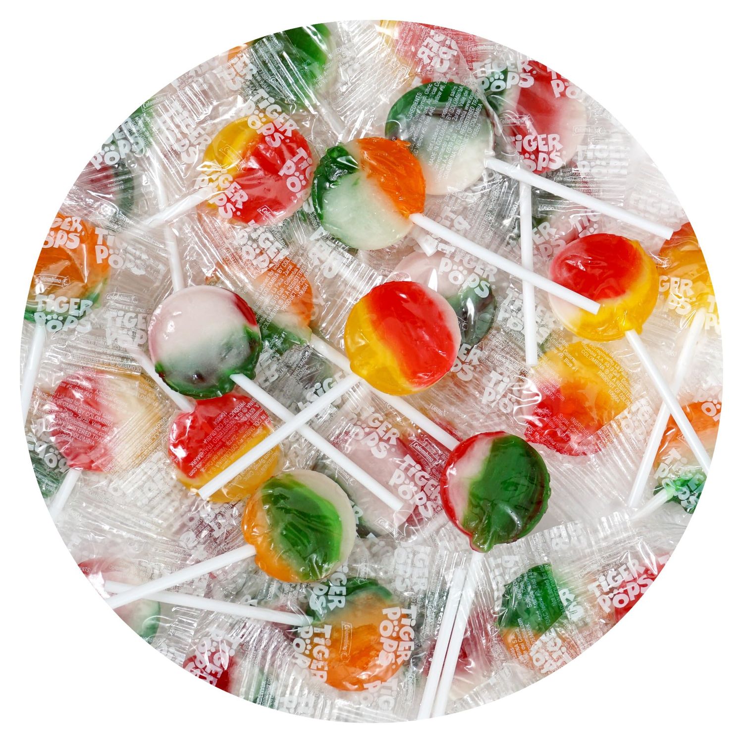 Colombina TigerPops lollipops, 2 Pound Bulk Candy (Approx. 75 pcs.), Individually Wrapped Strawberry Candy, The Hampton Popcorn &amp; Candy Company