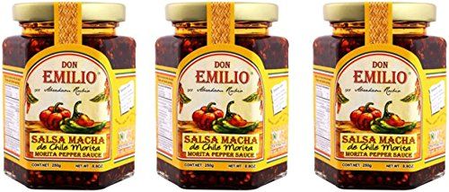 3 pack Salsas "Machas" Don Emilio 9 oz each (Morita Chilli), HOT, made in Mxico