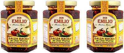 3 pack Salsas &quot;Machas&quot; Don Emilio 9 oz each (Morita Chilli), HOT, made in Mxico