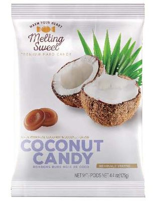 Melting Sweet Premium Individually Wrapped Hard Candy (Coconut, 4.4oz, Pack of 1)