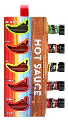 Thoughtfully Gifts, Hot Sauces To Go, Home Edition, Set of 5 Unique Flavors, 1.6 Fluid Ounces Each