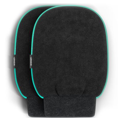 aZengear Deep Exfoliating Glove (2 Pack), Body Scrub Korean Mitt, Kessa Washcloth for Dead Skin, Spray Tan Removal, Keratosis Pilaris, Pore Cleansing, Viscose Natural Fibre