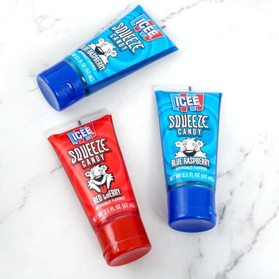 Ice Squeeze Liquid Candy Tubes, 2.1 Ounce (Pack of 3), Blue Raspberry and Cherry Candy