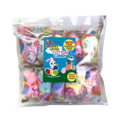 Lupy Lups! Cotton Candy Party Pack - 10 Pack (0.5 oz Each) - Easter Design, Individually Wrapped - Pastel Candy for Easter Basket Stuffers, Gifts, Party Favors, Treats, Buffet Table &amp; Piatas