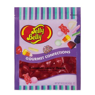 Jelly Belly Cinnamon Lovers Heart-Shaped Jelly Beans - 1 Pound (16 Ounces) of Cinnamon Candies in a Resealable Bag - Genuine, Official, Straight from the Source