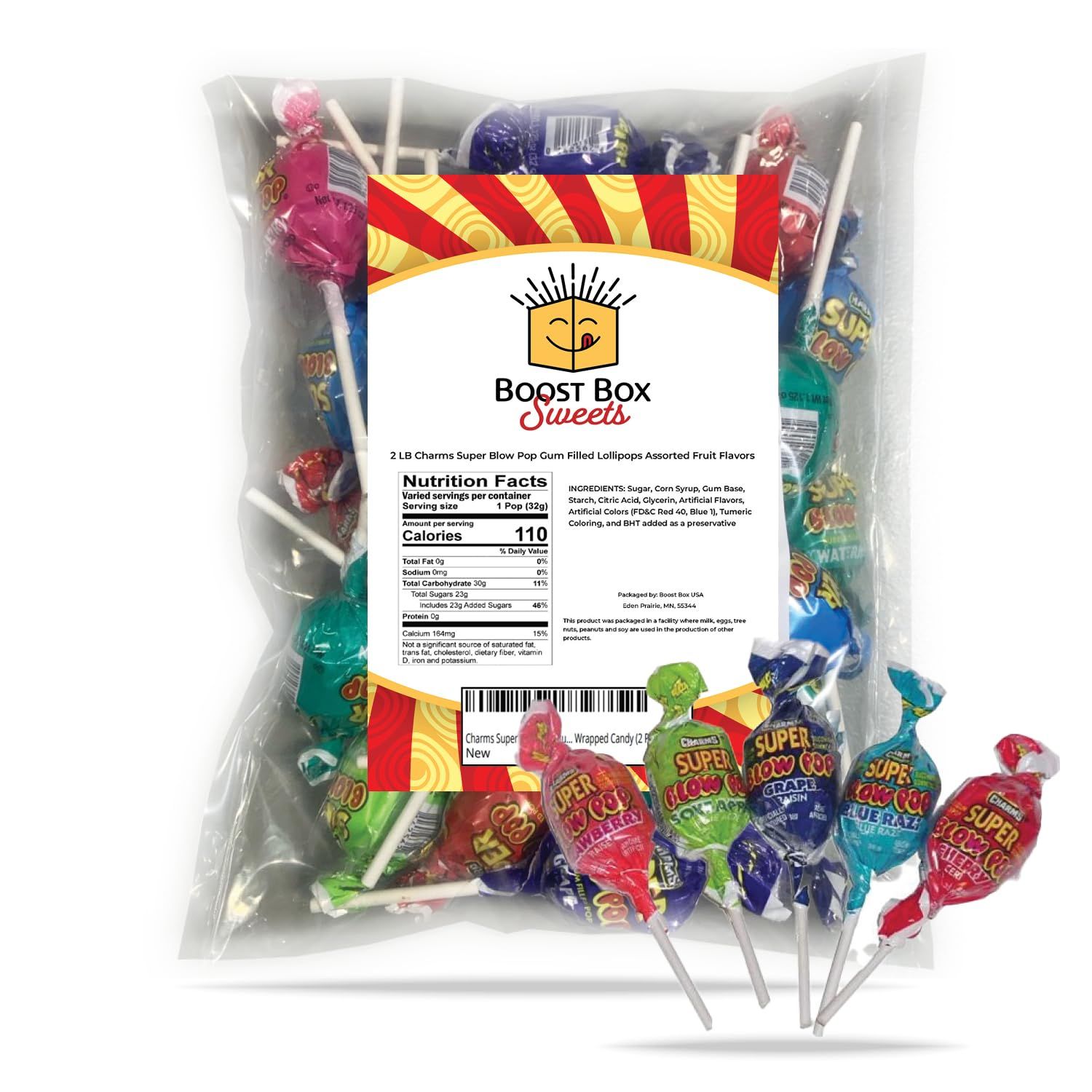 Super Blow Pops Blow Pops Lollipops Bulk Charms Blow Pops Suckers Bulk (2 Pound)