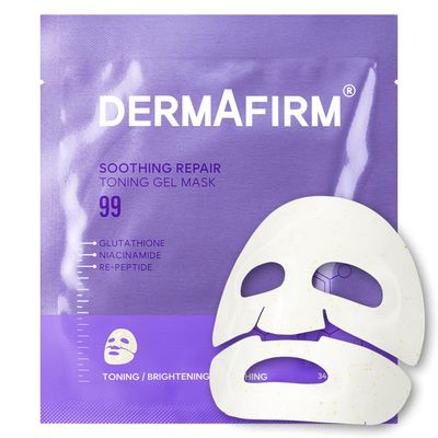 Dermafirm Soothing Repair Toning Gel Mask R4 - Brightening &amp; Anti-Wrinkle Korean Face Mask with Glutathione - Overnight Hydrogel Mask for Glowing Skin - 4pcs