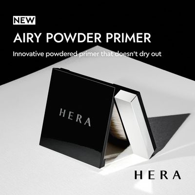 HERA Airy Blurring Powdered Primer for Poreless &amp; Long-Lasting Korean Makeup Moisturizing Powder from Cream for All Skin Types, Travel-Friendly Design, Smoothing and Oil Absorbing, 0.29 Oz (8.5g)