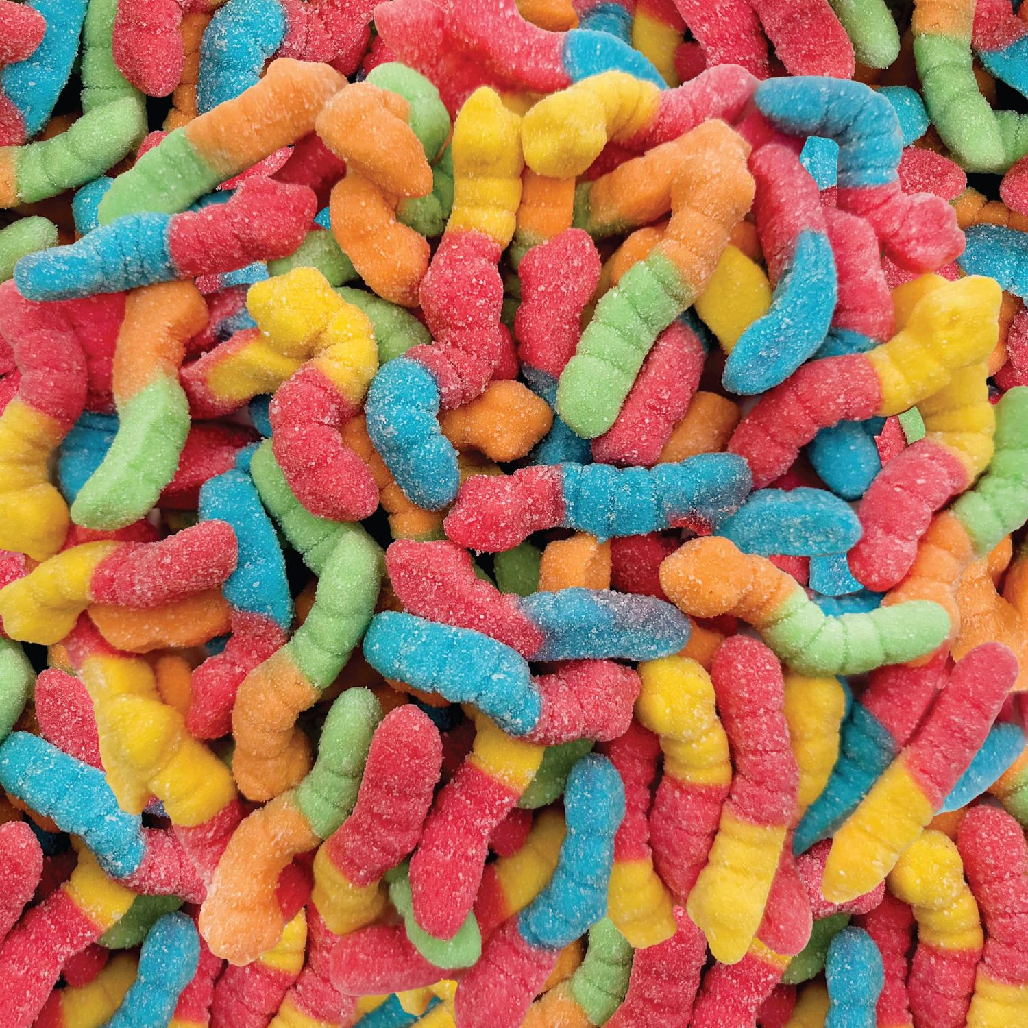 Neon Sour Gummy Worms 2-Pound Bag Assorted Fruit Flavors Chewy Candy