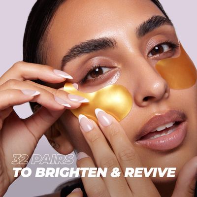 Vitamasques Golden Hydrogel Eye Pads For Puffy Eyes & Dark Circles - Refresh in 15 minutes - Formulated in Korea - 32 Pairs / 64 HydroGel Eye Pads