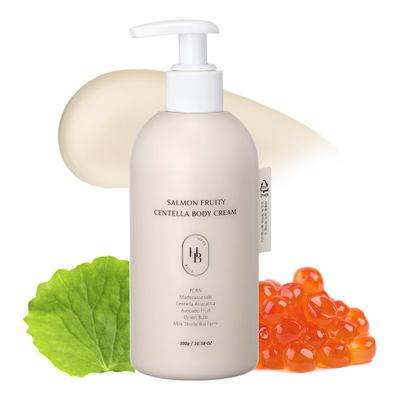 HEVEBLUE Salmon Fruity Centella Body Cream - Sensitive Skin, Itchy Skin, Korean Skincare, Bodycare, Hypoallergenic, Allergen-free Fragrance, PDRN, Salmon PDRN, Moisturizing, K-Beauty