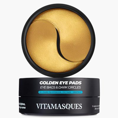 Vitamasques Golden Hydrogel Eye Pads For Puffy Eyes &amp; Dark Circles - Refresh in 15 minutes - Formulated in Korea - 32 Pairs / 64 HydroGel Eye Pads