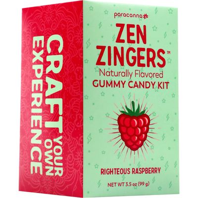 Paracanna Zen Zingers Gummy Making Kit - Gummy Candy DIY Kits - Gummy Molds, Dropper, Gummy Mix, and Gummies Finishing Sugar - Righteous Raspberry