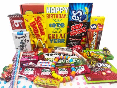 RETRO CANDY YUM 1976 49th Birthday Gift Box Nostalgic Candy Mix from Childhood for 49 Year Old Man or Woman Born 1976 Jr