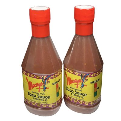 Generic Macayos Mexican Style TaSauce &amp; Chip Dip - Medium (2 pack), Two 16 oz bottles