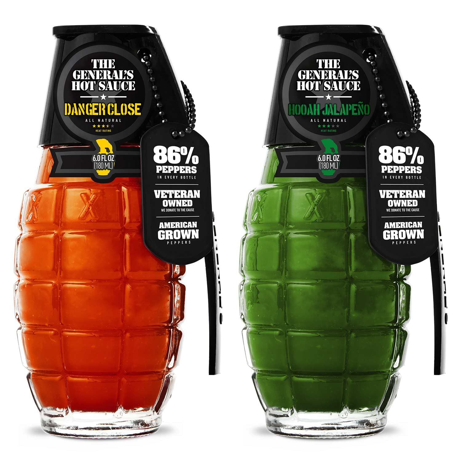 The General&#39;s Hot Sauce 2 pack Danger close and Hooah Jalapeno