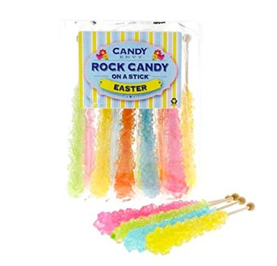 Candy Envy - Easter Rock Candy Sugar Sticks - 10 Indiv. Wrapped - Pastel Colors