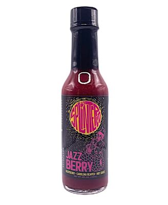 Splintered Sauce JazzBerry Hot Sauce - Fusion of Raspberry and Carolina Reaper - 1 American Fruit-Based Hot Sauce -Distorted Heat. Rhythmic Flavor
