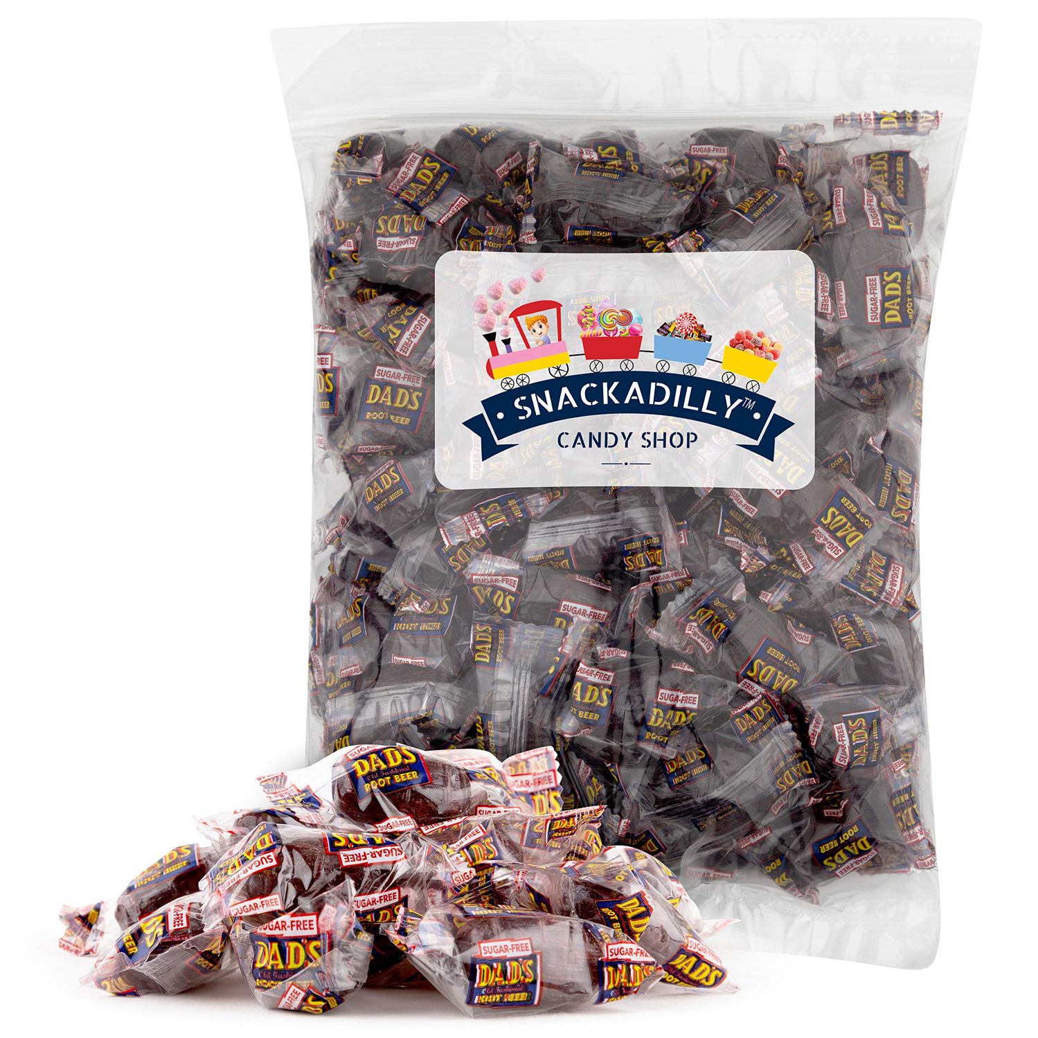 Dad&#39;s Root Beer Barrels Sugar-Free - One Pound Bag of Delicious Low-Calorie Candy - Packed by Snackadilly