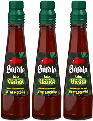 Bufalo Salsa Clasica Mexican Hot Sauce 5.4 oz (Pack of 3)