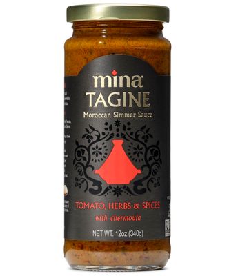 Mina Tagine Moroccan Fish Simmer Sauce Sauce, 12 oz - Tomato, Herbs &amp; Spices, Moroccan Chermoula Sauce, Made with Lemon &amp; Olive Oil, Tagine Seasoning, Moroccan Spices