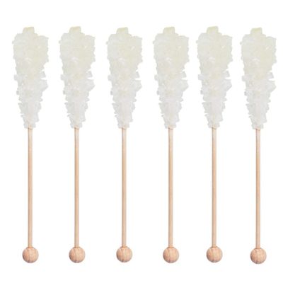 Civilized Coffee Premium Rock Candy, Large Swizzle Sugar Sticks, All Natural, Individually Wrapped, Non-GMO (25 count)