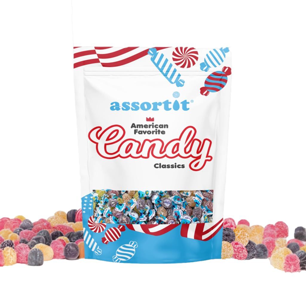 Premium Sugar Free Italian Fruit Jelly Candies - 2.25lb, 4 Flavor Assortment Vegan &amp; Gluten Free Individually Wrapped Candy Diabetic &amp; Keto Friendly Bulk (36 Oz) Made In Italy