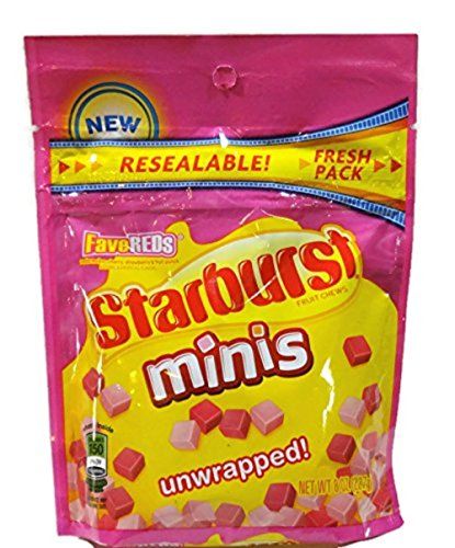 Starburst, Mini Fruit Chews, FaveReds, Unwrapped, 8-Ounce Bag (Pack of 4)