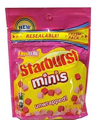 Starburst, Mini Fruit Chews, FaveReds, Unwrapped, 8-Ounce Bag (Pack of 4)