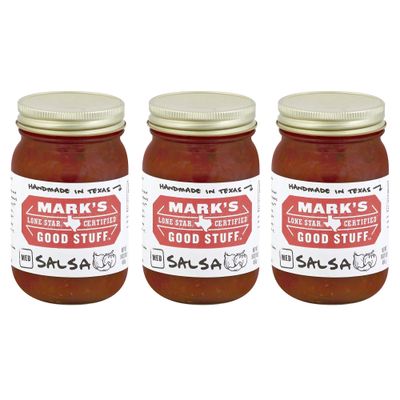 Mark&#39;s Lone Star Certified Good Stuff Salsa 16oz Jar (Pack of 3) (Choose Flavor Below) (Original - Medium)