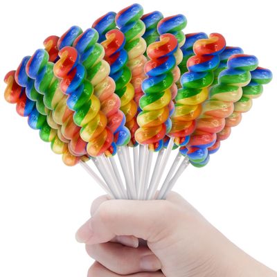 Swirl Lollipops Individually Wrapped MultiFruit 30pk (1lb) 15g Each - Rainbow Swirl Suckers &amp; Lollipops - Candy For Party Favors - Twisty Rainbow Suckers For Party Favors