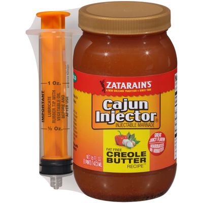 Zatarain&#39;s Cajun Injector Fat Free Creole Butter Recipe Injectable Marinade with Injector, 16 fl oz