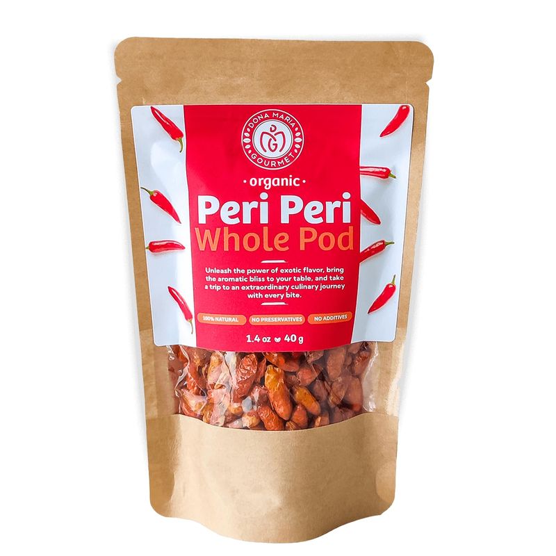 40g Organic Piri Piri Peri Peri Spice Hot Chilli Pepper Whole Pod from Portugal African bird&#39;s eye