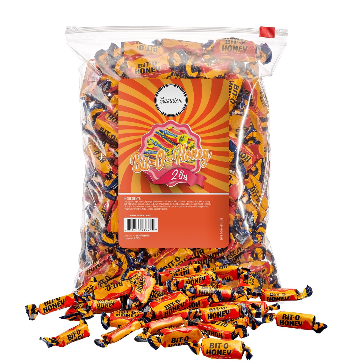 Bit-O-Honey, Original Soft Chewy Candy, Resealable Bag, 2lb