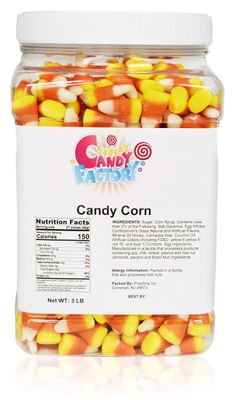 Sarahs Candy Factory Candy Corn in Jar, 3 Lbs