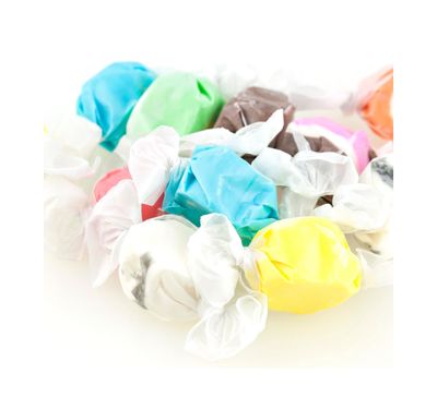 Sarah&#39;s Candy Factory Salt 16 Oz Water Taffy Assorted Taffy-Chocolate, Huckleberry, Peppermint, Banana, Vanilla, and more! Kosher and Gluten Free in Resealable Bag, 1 Lb